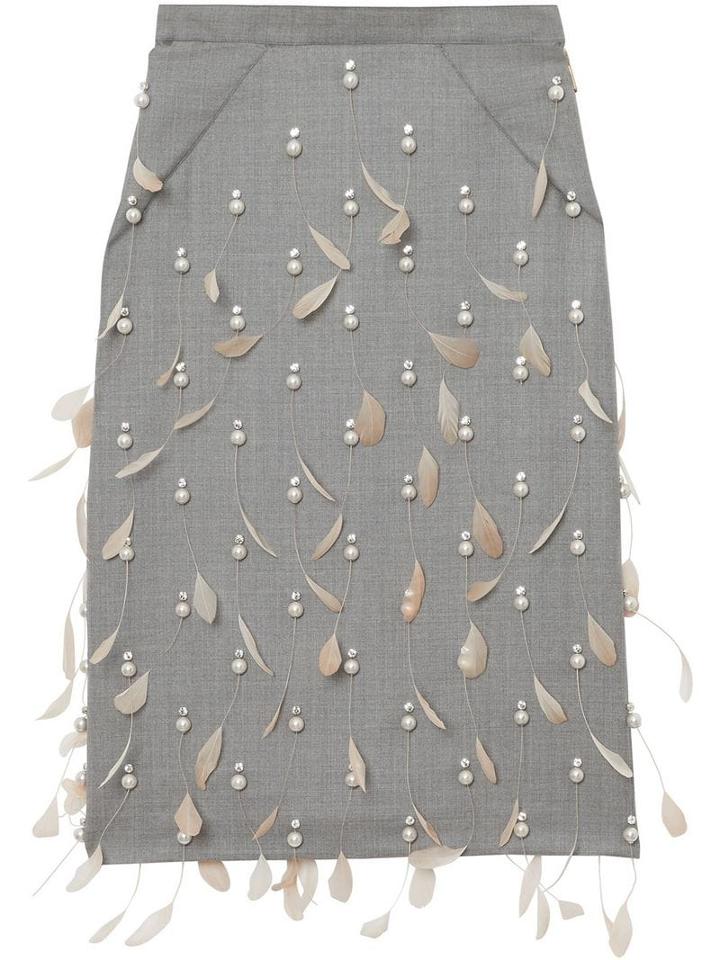 Burberry Embellished Pencil Skirt - Neutrals