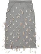 Burberry Embellished Pencil Skirt - Neutrals
