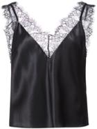 Fleur Du Mal Margo Lace Trim V-neck Cami - Black