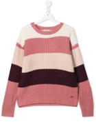Pinko Kids Teen Striped Knit Jumper - White
