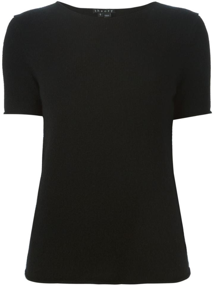 Theory Short Sleeve Knit Top - Black