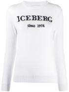 Iceberg Logo Intarsia Jumper - White