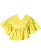 3.1 Phillip Lim Ruffle Flared Cropped Top - Yellow & Orange