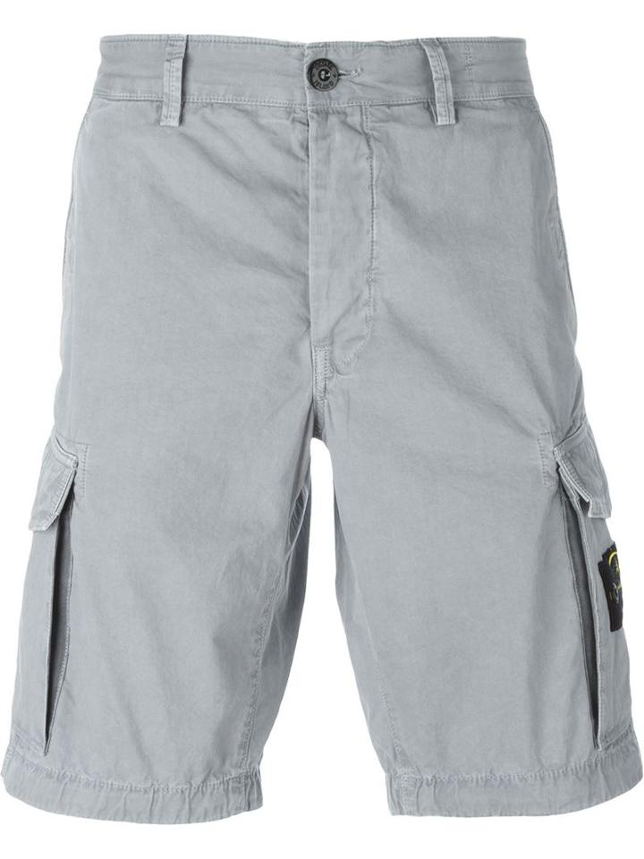 Stone Island Cargo Shorts, Men's, Size: 31, Grey, Cotton
