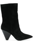Ash Kitten Heel Boots - Black