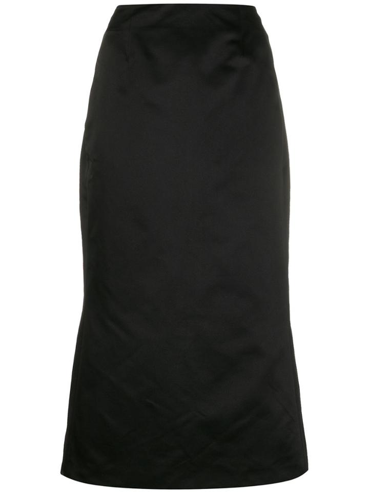 Olivier Theyskens Back Slit Fitted Skirt - Black