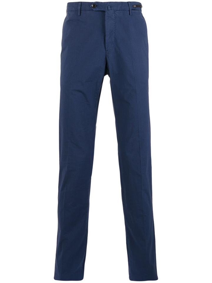 Pt01 Slim-fit Chino Trousers, Men's, Size: 58, Blue, Cotton/spandex/elastane