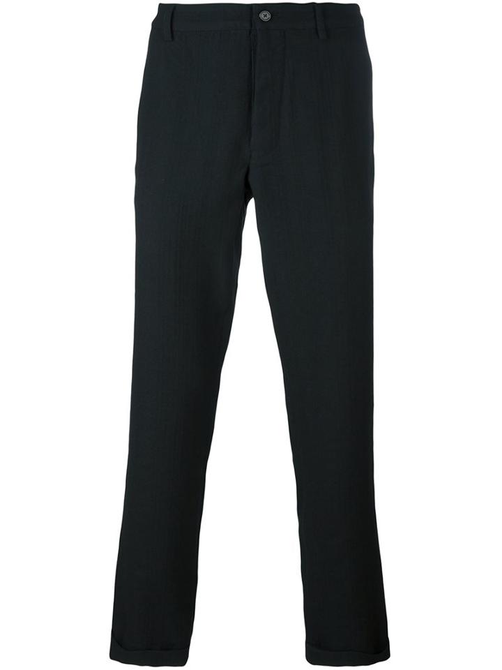 Ann Demeulemeester Grise Tapered Trousers, Men's, Size: Large, Black, Cotton/virgin Wool