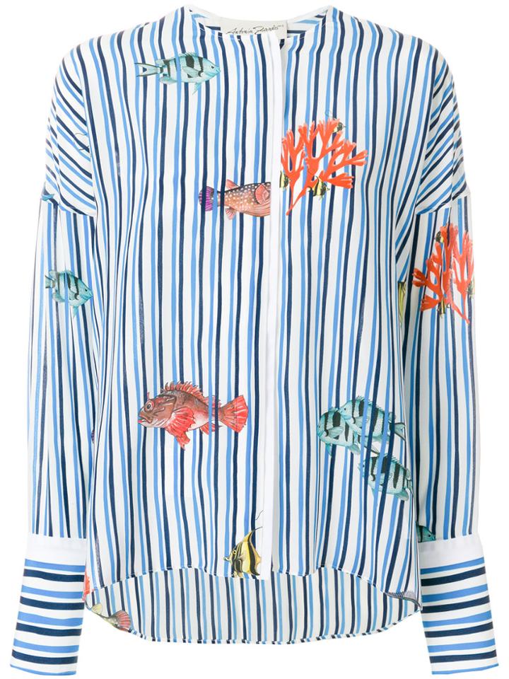 Antonia Zander Striped Sea Shirt - White