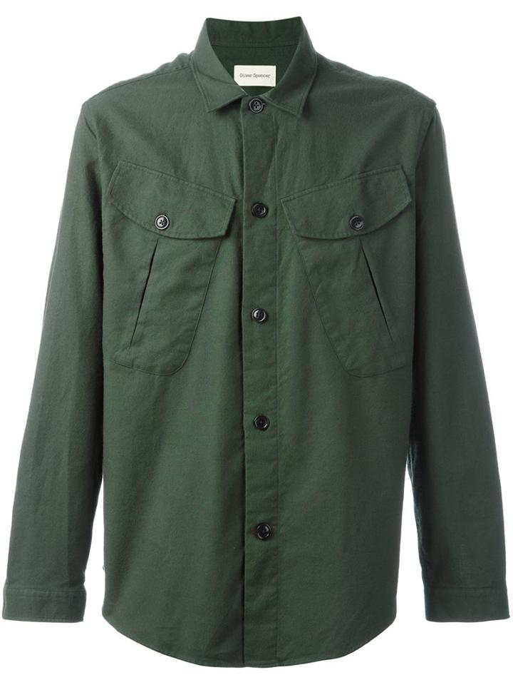 Oliver Spencer 'trafalgar' Shirt, Men's, Size: Large, Green, Cotton