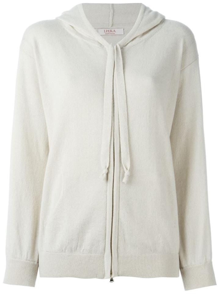 Liska Cashmere Hoodie Cardigan, Women's, Size: Medium, Nude/neutrals, Cashmere