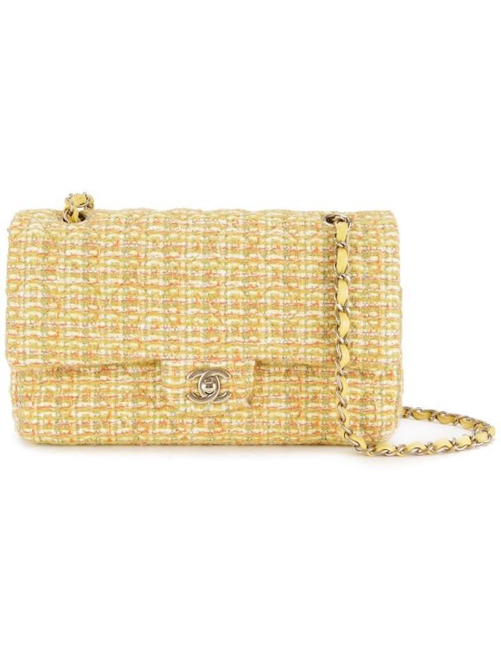 Chanel Pre-owned Chain Tweed Shoulder Bag - Yellow