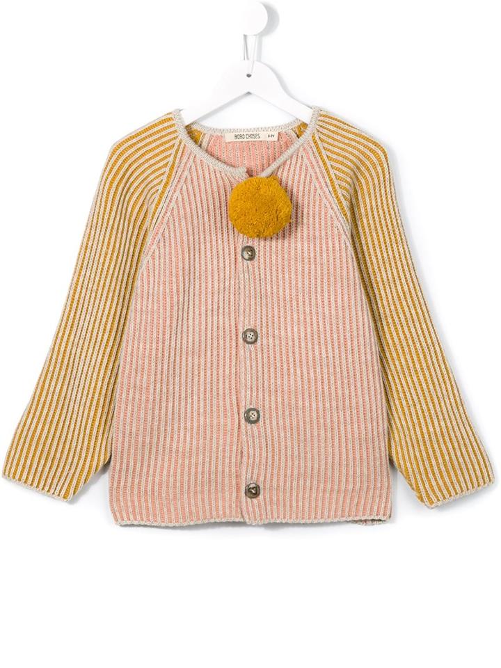 Bobo Choses Pom-pom Appliqué Cardigan, Girl's, Size: 11 Yrs, Pink/purple