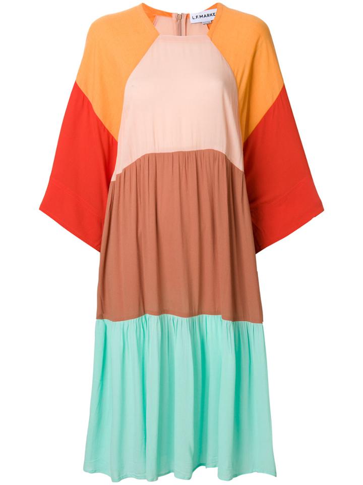 Lf Markey Block Colour Flared Dress - Multicolour