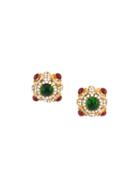 Chanel Vintage Crystal Gripoix Clip-on Earrings, Women's, Green