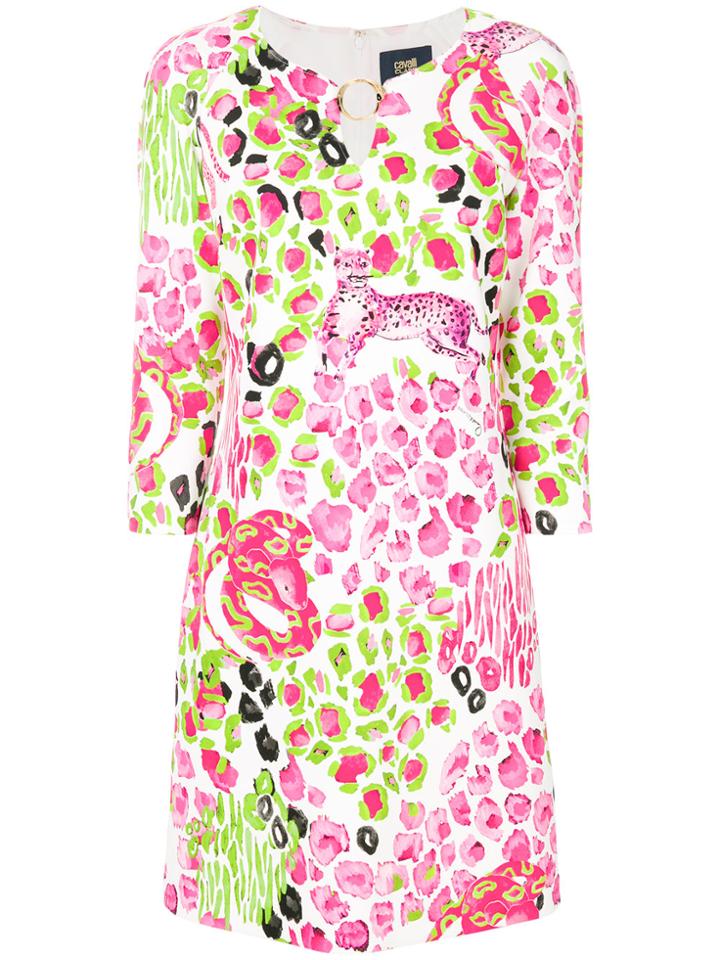 Cavalli Class Animal Print Dress - White