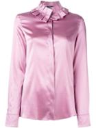 Capucci Pleated Collar Shirt, Women's, Size: 42, Pink/purple, Silk/spandex/elastane