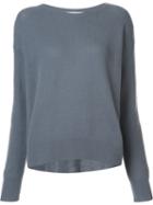 Organic By John Patrick Round Neck Sweater, Women's, Size: Medium, Grey, Cashmere/merino