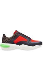 Fendi Ff Motif Colourblock Running Sneakers - Red