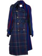 Sacai Double-breasted Aymmetric Coat - Blue