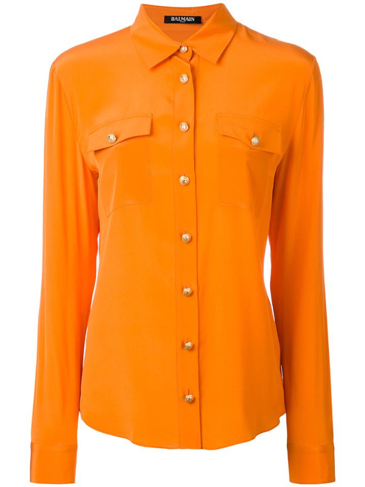 Balmain Chest Pocket Button-up Shirt - Yellow & Orange