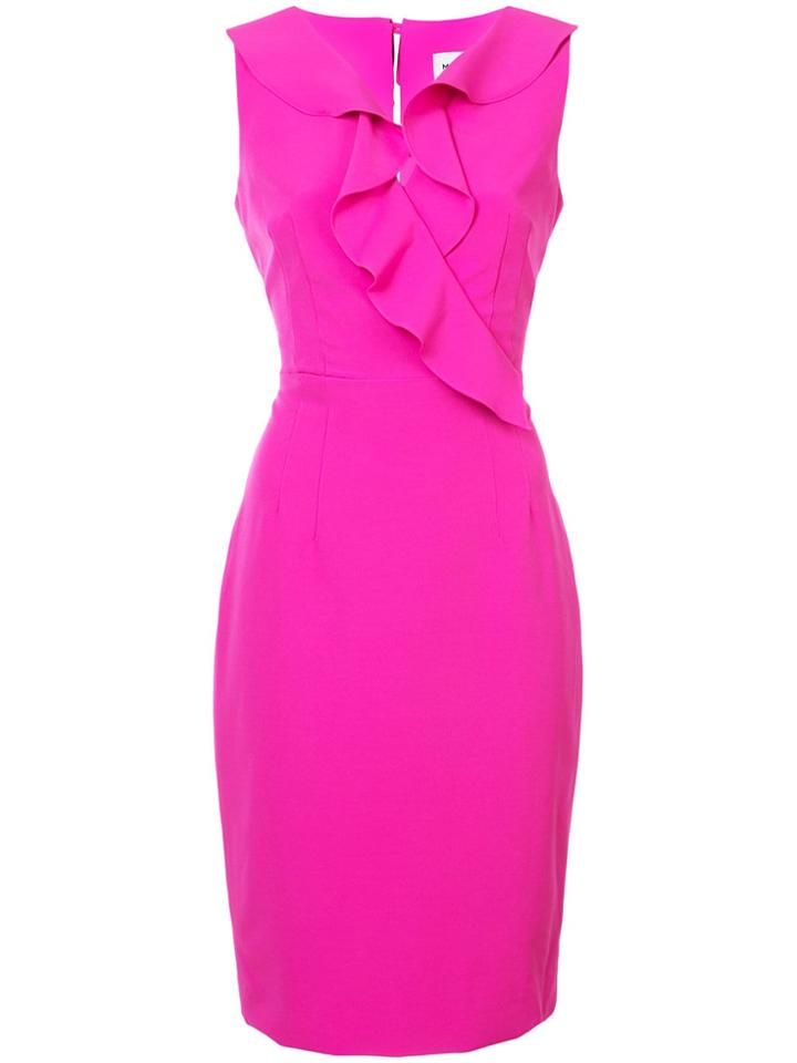 Milly Ruffle Trim Pencil Dress - Pink