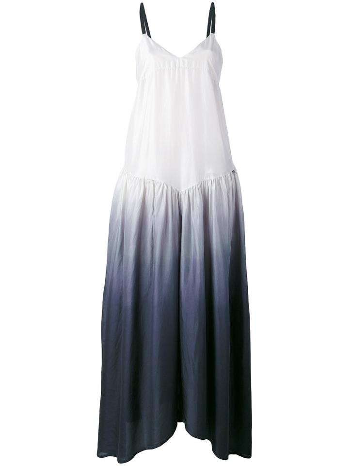 Twin-set - Sleeveless Ombré Dress - Women - Silk - 38, White, Silk