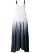 Twin-set - Sleeveless Ombré Dress - Women - Silk - 38, White, Silk
