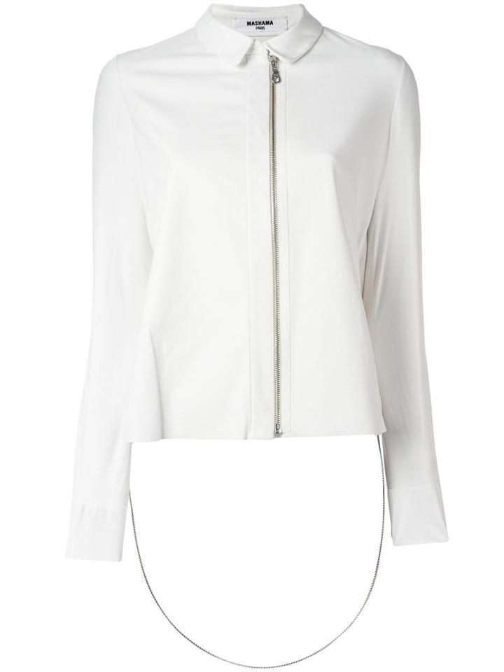 Mashama Zipped Jacket, Women's, Size: Small, White, Lamb Skin
