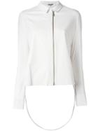 Mashama Zipped Jacket, Women's, Size: Small, White, Lamb Skin