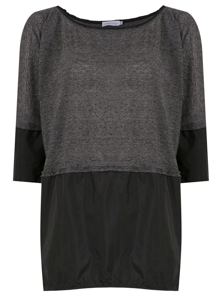 Mara Mac Panelled Bateau Neck Blouse - Grey