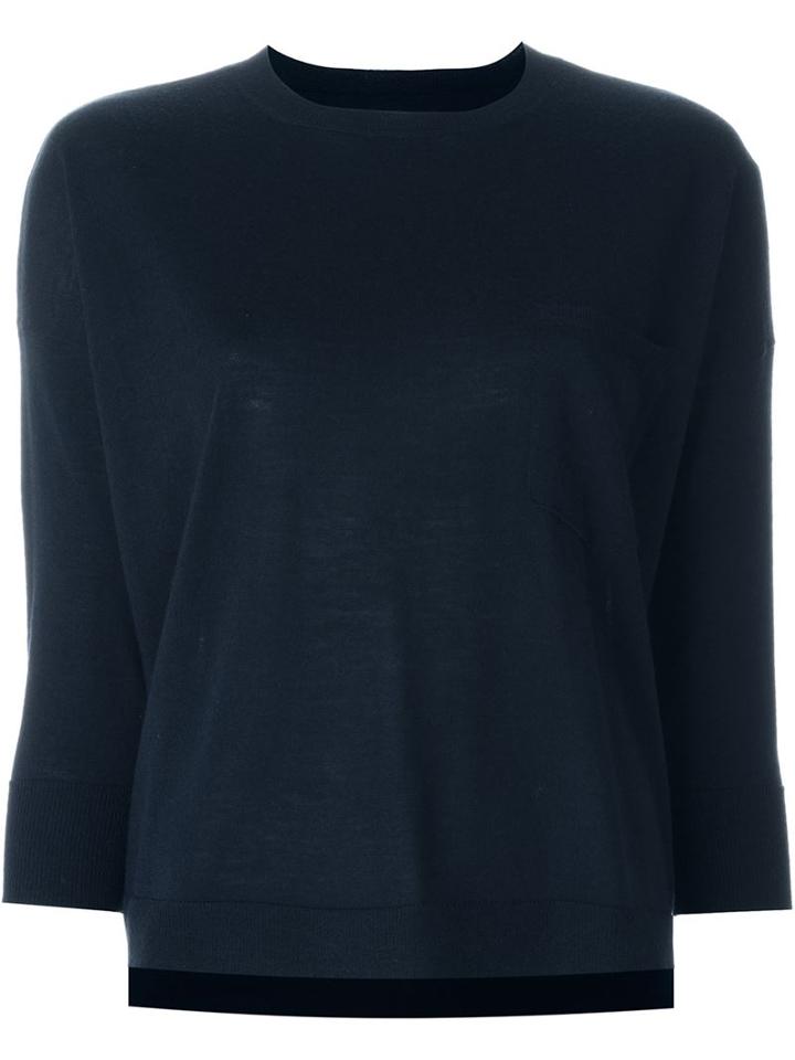 Frame Denim Fine Knit Sweater, Women's, Size: Large, Blue, Cashmere/wool