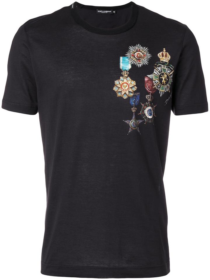 Dolce & Gabbana - Medals Print T-shirt - Men - Cotton - 46, Black, Cotton