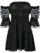 For Love And Lemons - Modern Love Off-shoulder Dress - Women - Nylon/polyester - M, Black, Nylon/polyester