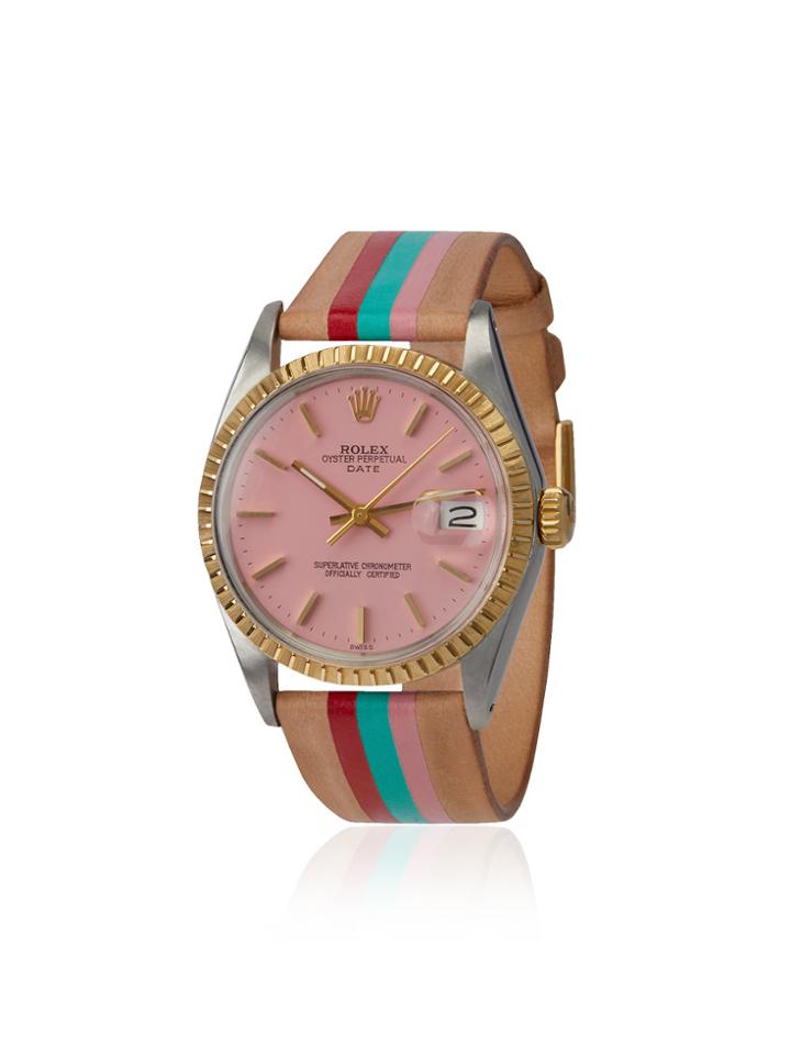 La Californienne Rolex Tt La Cruz Strap Watch - Pink & Purple