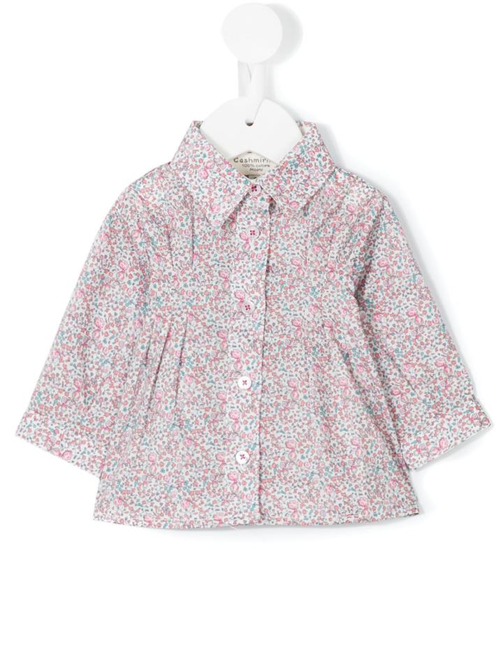 Cashmirino - Micro-floral Print Shirt - Kids - Cotton - 5 Yrs, Pink/purple