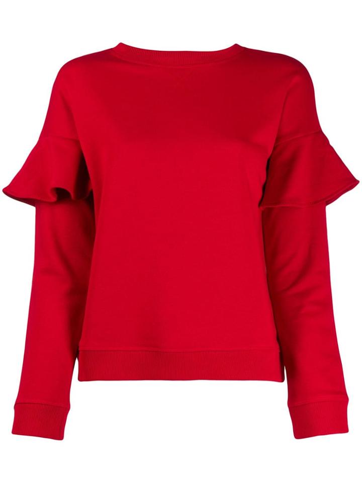 Red Valentino Ruffle Trim Sweatshirt