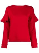 Red Valentino Ruffle Trim Sweatshirt