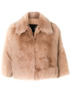 Blancha Cropped Sleeves Jacket - Nude & Neutrals