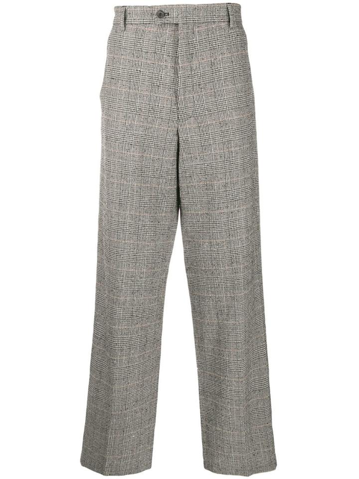 Aries Glen Check Wide-leg Trousers - Black