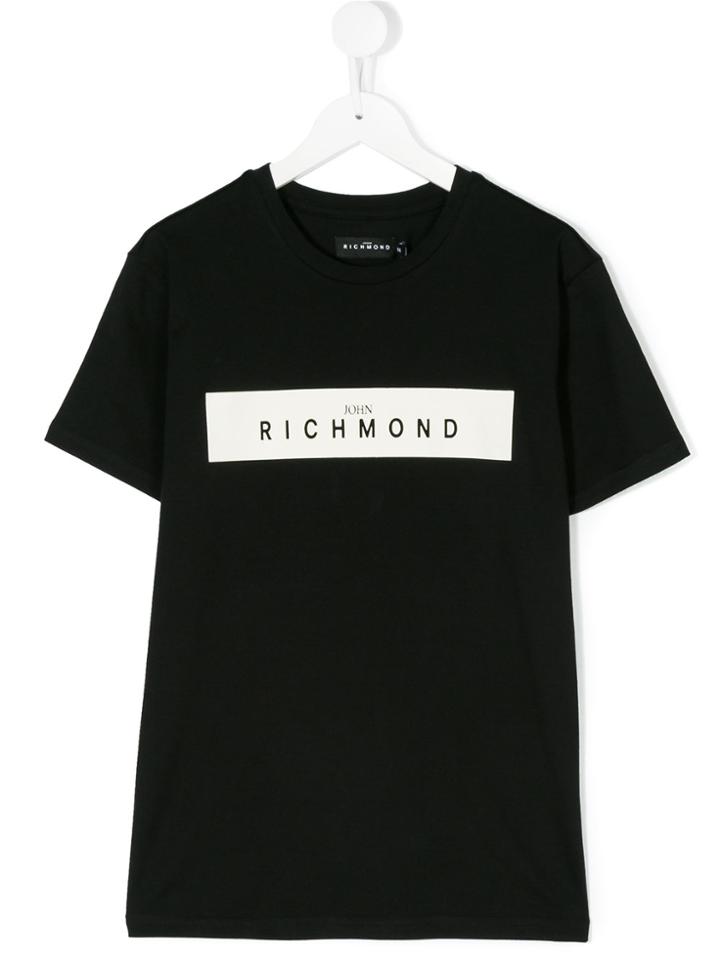 John Richmond Kids Logo Printed T-shirt - Black