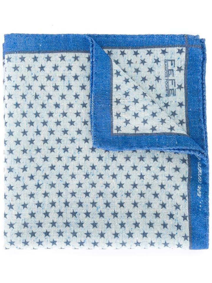 Fefè Micro Star Pocket Square, Adult Unisex, Grey, Silk/wool