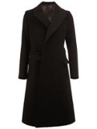 Lanvin Diagonal Double-breasted Coat, Men's, Size: 48, Black, Viscose/wool