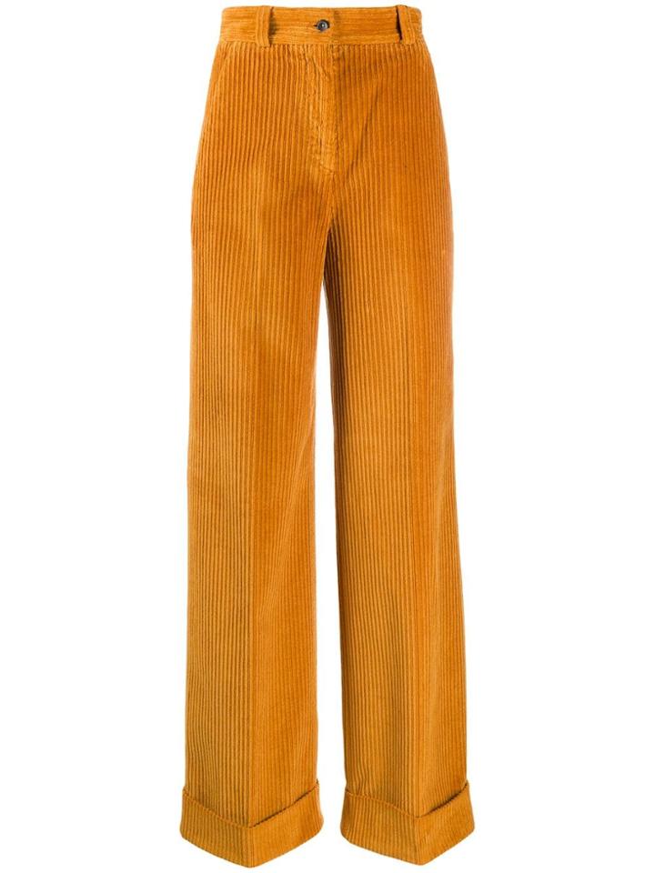 Pt01 Wide-leg Corduroy Trousers - Orange