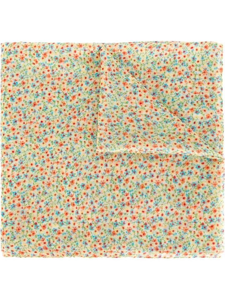 Saint Laurent Calico Print Scarf, Women's, Wool