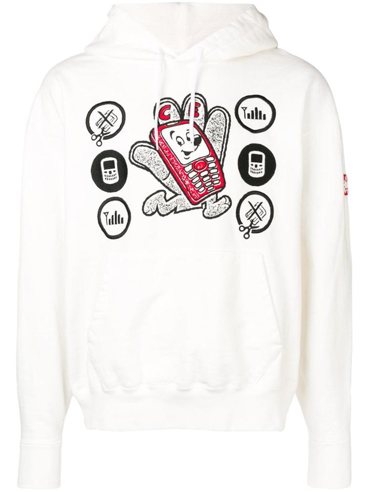 C.e Hand Mobile Hoodie - White