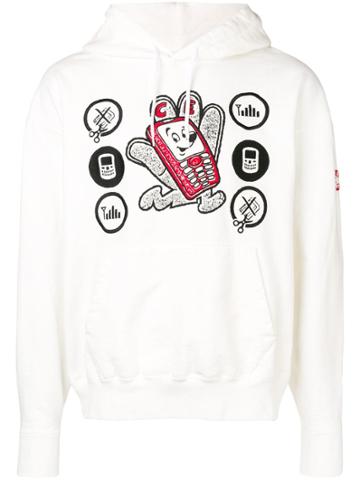 C.e Hand Mobile Hoodie - White
