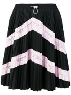 Valentino Lace Panel Pleated Skirt - Black