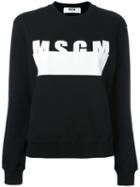Msgm - Logo Print Sweatshirt - Women - Cotton - Xs, Women's, Black, Cotton
