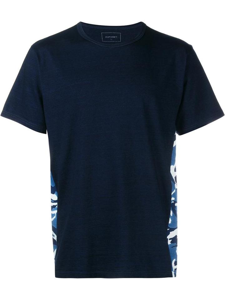 Sophnet. Side Panel T-shirt, Men's, Size: 3, Blue, Cotton